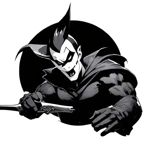 hazbin hotel alastor fighting vox tattoo design idea