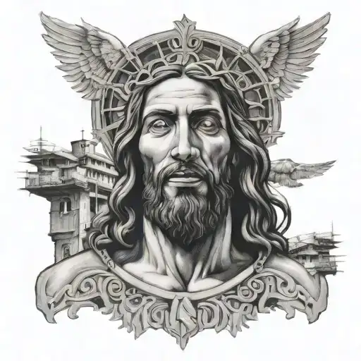 Jesus, Rio de Janeiro, Large Tattoo Design, Gang Favela tattoo design idea