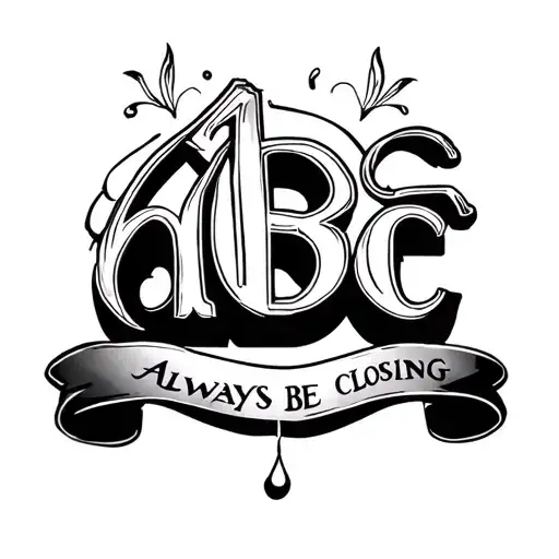 abc always be closing  tattoo design idea