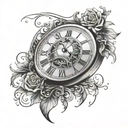 ben clock face tattoo design idea
