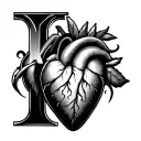 K Heart tattoo design idea