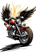 motorcycle wheel with wings tattoo design idea