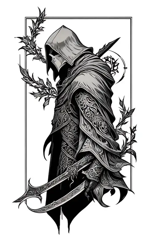 The sleeve of the assassin mantle tattoo design idea