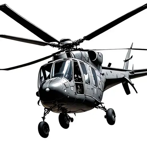 crashed helicopter tattoo design idea