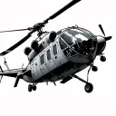 crashed helicopter tattoo design idea