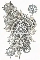 alpha and omega fractal design incorporating elements tattoo design idea