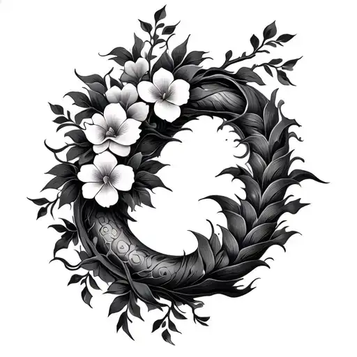 asian stomach tattoo vines and flowers for men tattoo design idea