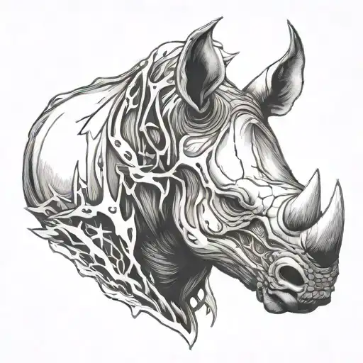 rhino skull tattoo design idea
