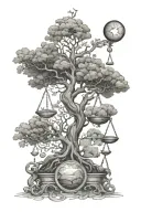 Tree of Life x Libra Scales tattoo design idea
