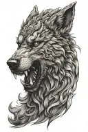 Fenrir Wolf angry wolf tattoo design idea