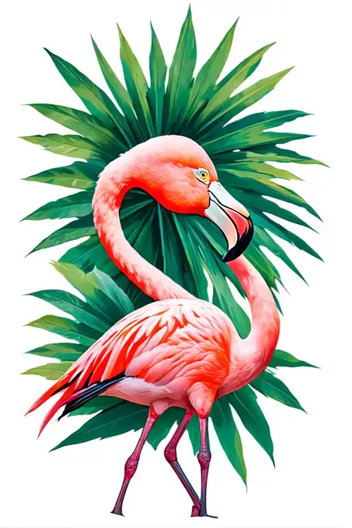 Pink Flamingo tattoo design idea