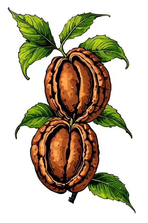 cocoa bean plant tattoo design idea