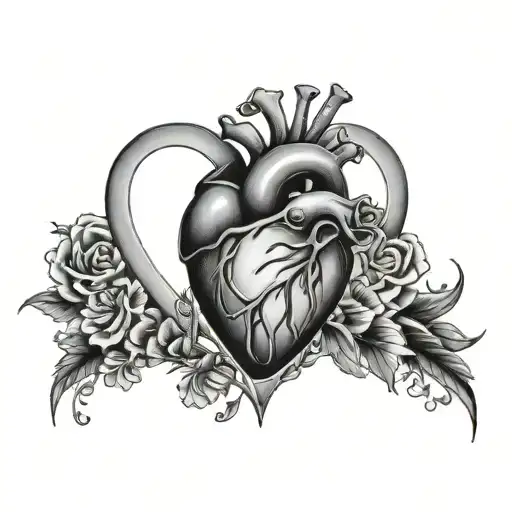 k with a heart tattoo design idea