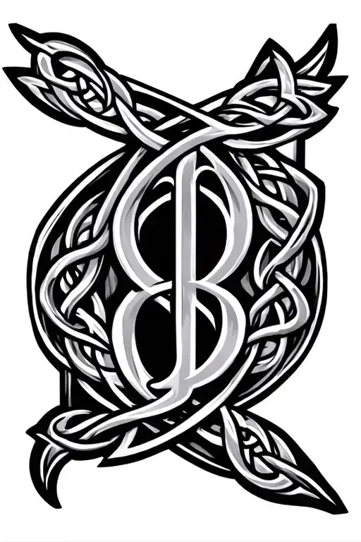 Celtic Father Son initials tattoo design idea
