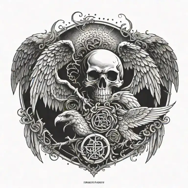 death angel love family strength courage bravery honor tattoo design idea