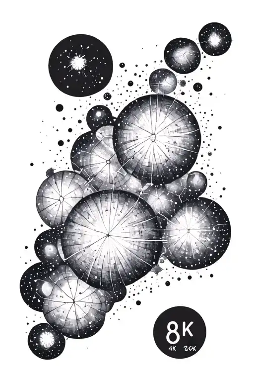 A dotwork tattoo of a constellation representing their dates of birth tattoo design idea