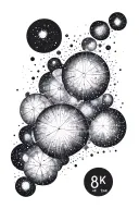 A dotwork tattoo of a constellation representing their dates of birth tattoo design idea