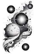 A dotwork tattoo of a constellation representing their dates of birth tattoo design idea