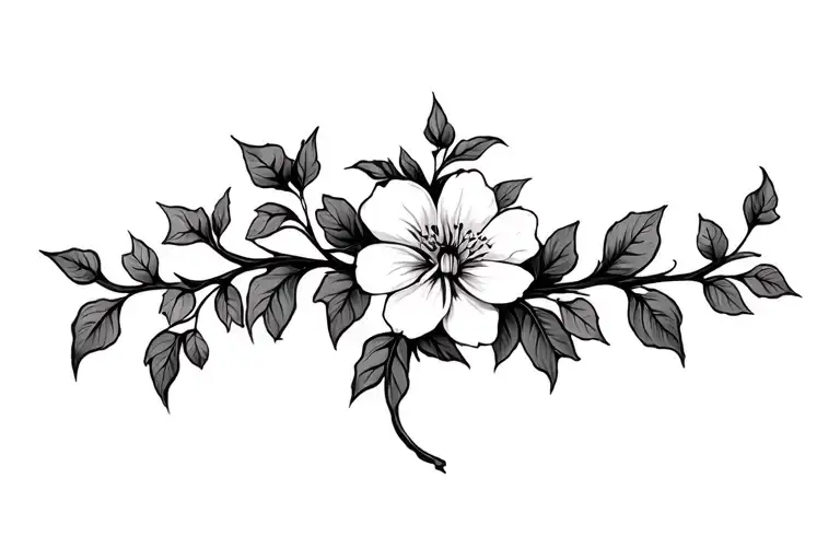jasmin flowers ivy leaf wrapping its vines tattoo design idea