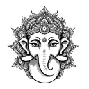 lord ganesha face tattoo design idea