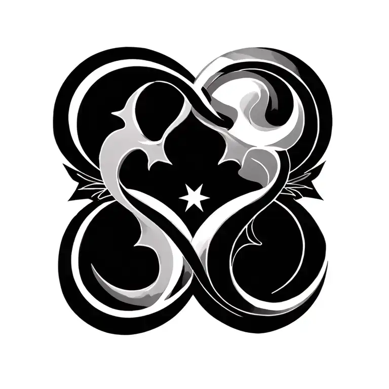 double Venus symbol with star tattoo design idea