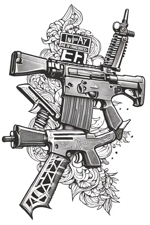 AK47 Gang tattoo design idea