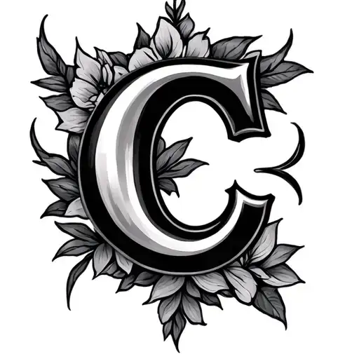 Cursive C tattoo design idea