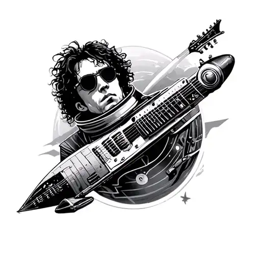 Enrique Bunbury spacecraft tattoo design idea