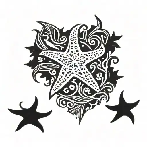 starfish tramp stamp with seaweed back tattoo with seaweed tattoo design idea