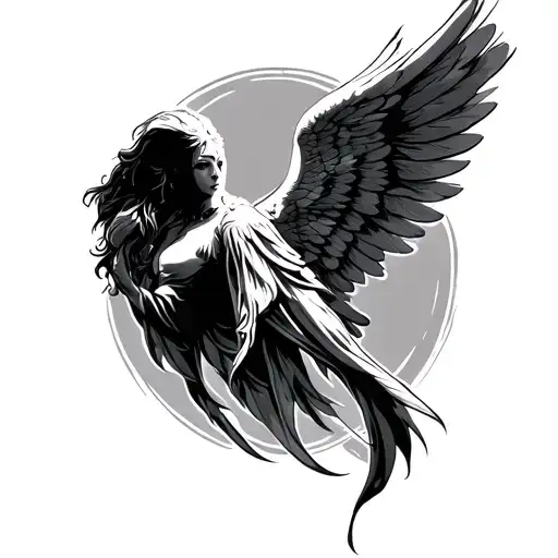 Archangel Raphael angel's wings tattoo design idea