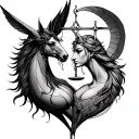 Libra And Sagittarius Combined tattoo design idea