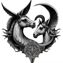 Libra And Sagittarius Combined tattoo design idea
