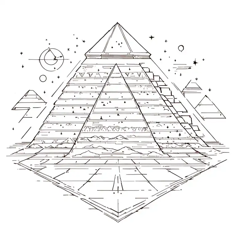 Orion constellation aligned with pyramids of Giza incorporate Osiris literal and the Nile river element tattoo design idea