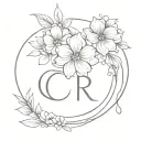C + R wedding tattoo design idea