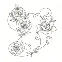 C + R wedding tattoo design idea