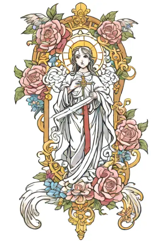 Catholic tattoo design idea