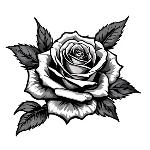 American Flag Rose tattoo design idea