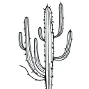Half cactus half pine tree  tattoo design idea