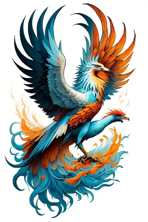 Phoenix in an upward movement (up the forearm) tattoo design idea