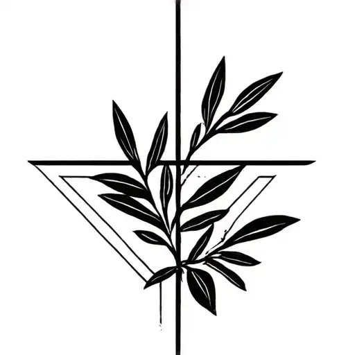 olive branch and pitons mountains in Saint Lucia tattoo design idea