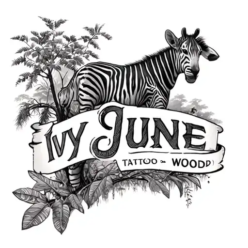 "Ivy-June wood " African safari scene tattoo tattoo design idea