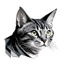 gray tabby cat tattoo design idea