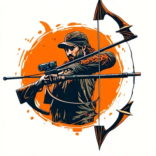 crossbow arrows and an orange tattoo design idea