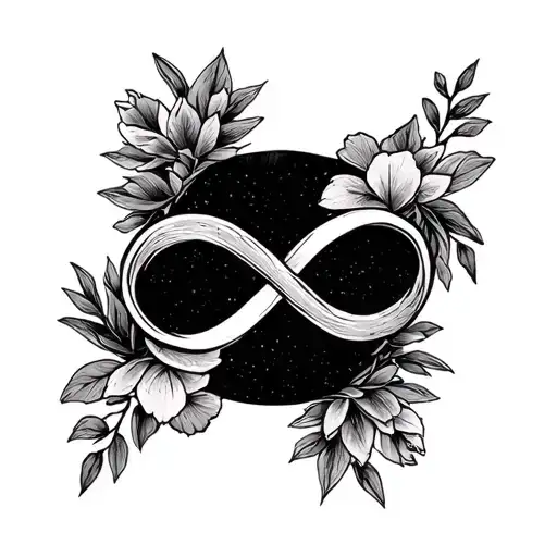 A bushel and a peck and a hug around the neck, infinity, infinity sign minimalist  tattoo design idea