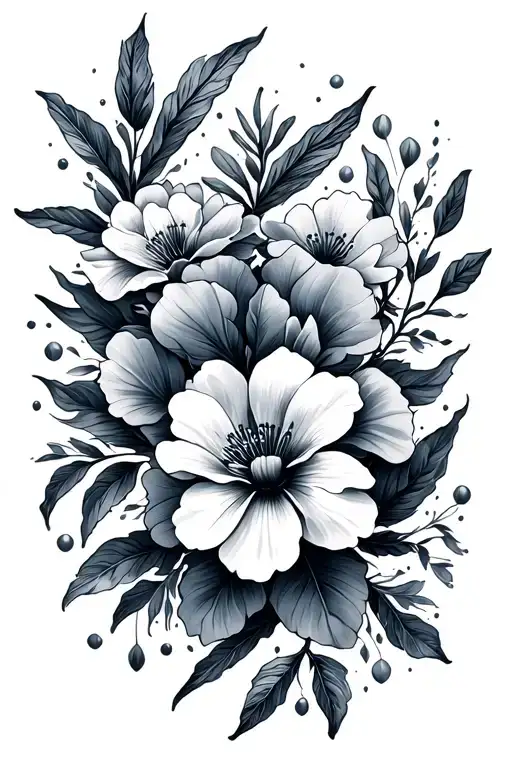 floral, ocean, travel themed tattoo tattoo design idea