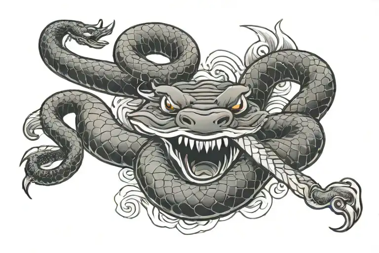 snake biting throat tattoo tattoo design idea