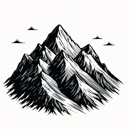 Minimal Mountain tattoo design idea