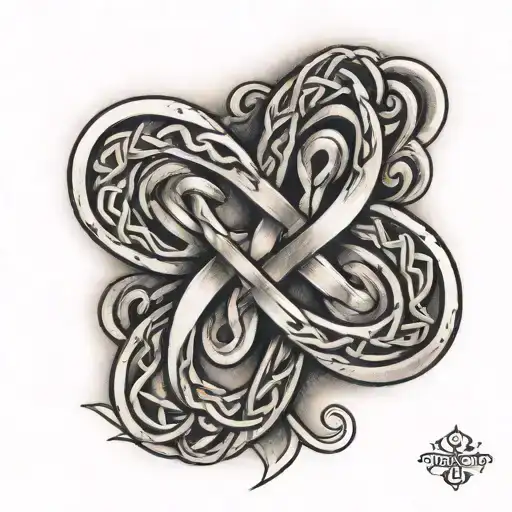 kids initials Irish knot tattoo design idea