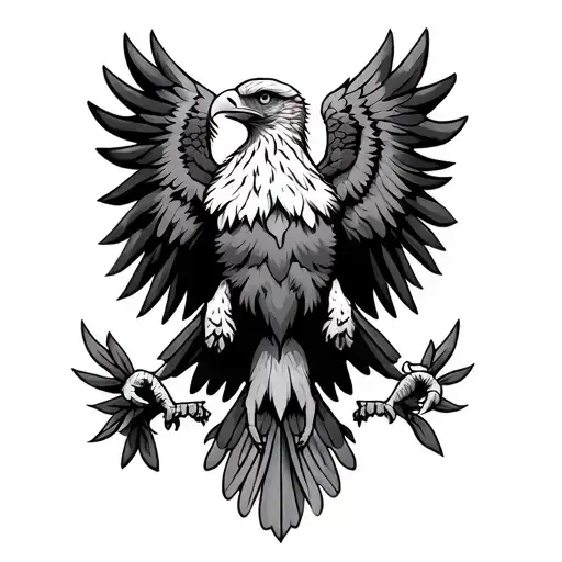 heraldic eagle tattoo design idea
