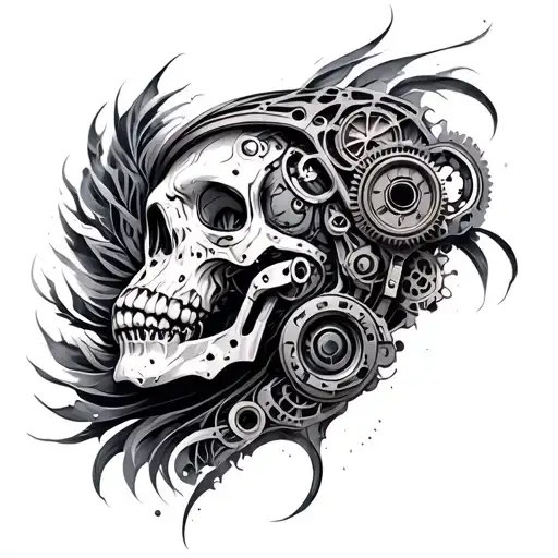 biomech steampunk inspired tattoo design tattoo design idea